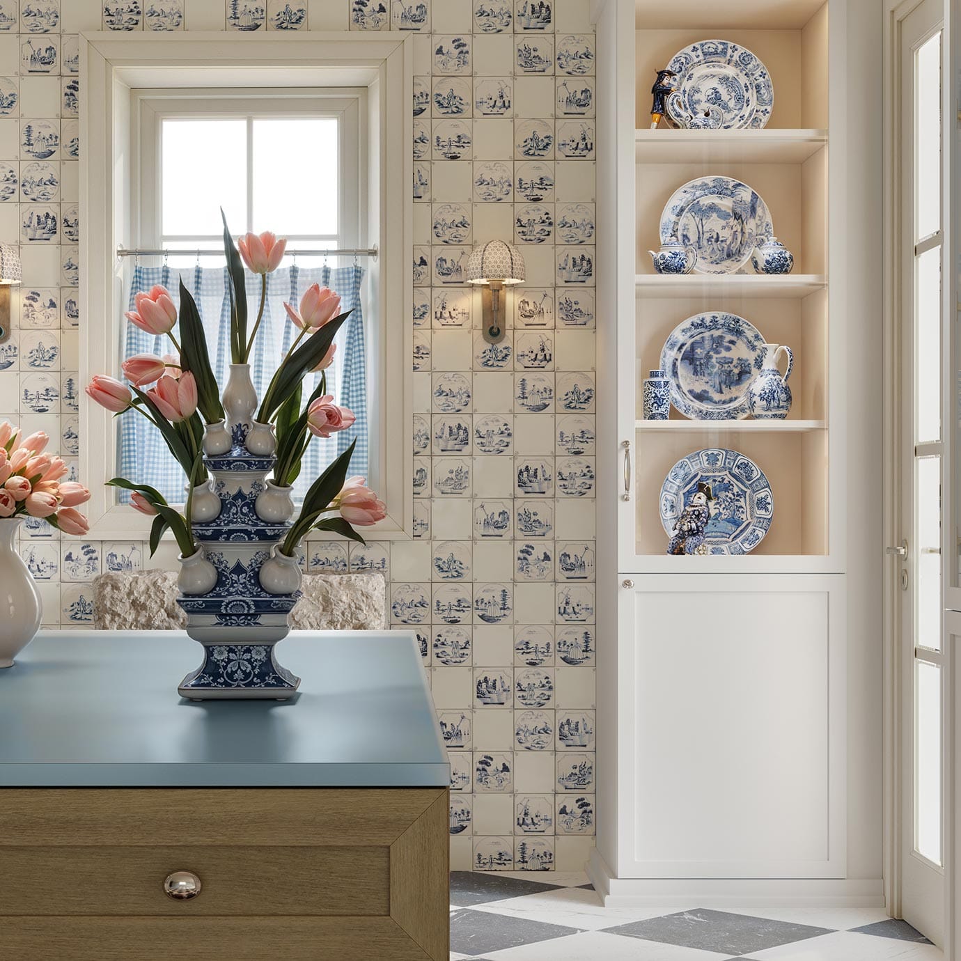 Customized pantry for kitchen with custom shelves in a white finish by California Closets